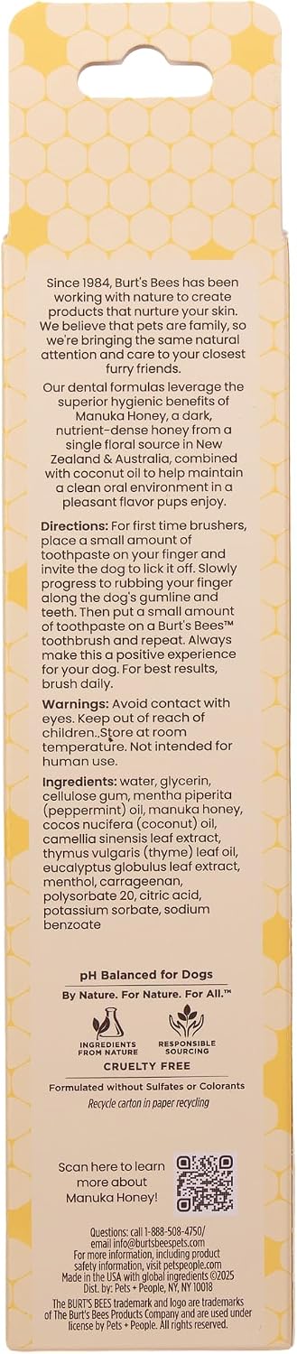 Burt's Bees for Pets Fresh Mint Dog Dental Kit with Bamboo Toothbrush & Dog Toothpaste - 2.5 Oz