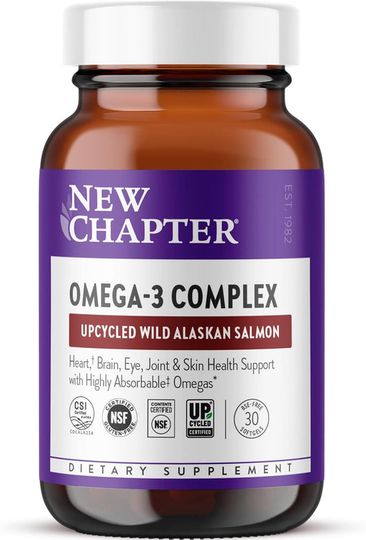 New Chapter Omega-3 Complex, 1000mg Softgels - 30 Count