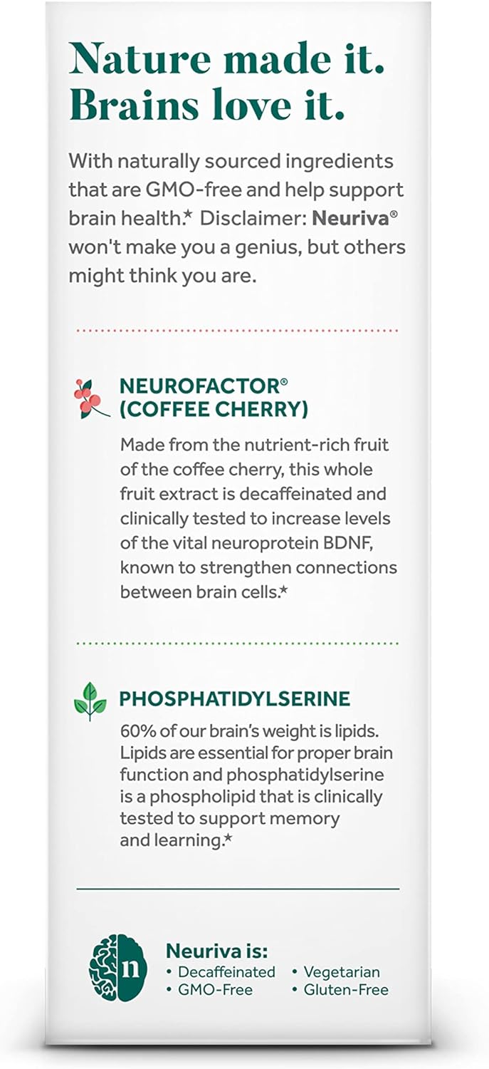 NEURIVA Original Decaffeinated Clinically Tested Nootropic  28 Capsules