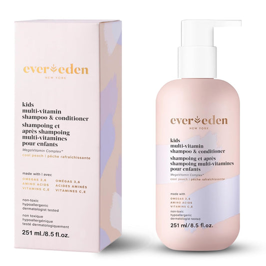 Evereden Kids Shampoo and Conditioner 2 in 1: Cool Peach, 8.5 fl oz.