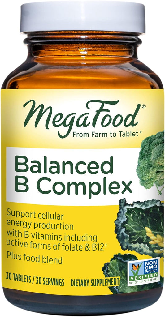 MegaFood Balanced B Complex - B Complex Vitamin Supplement 30 tablets