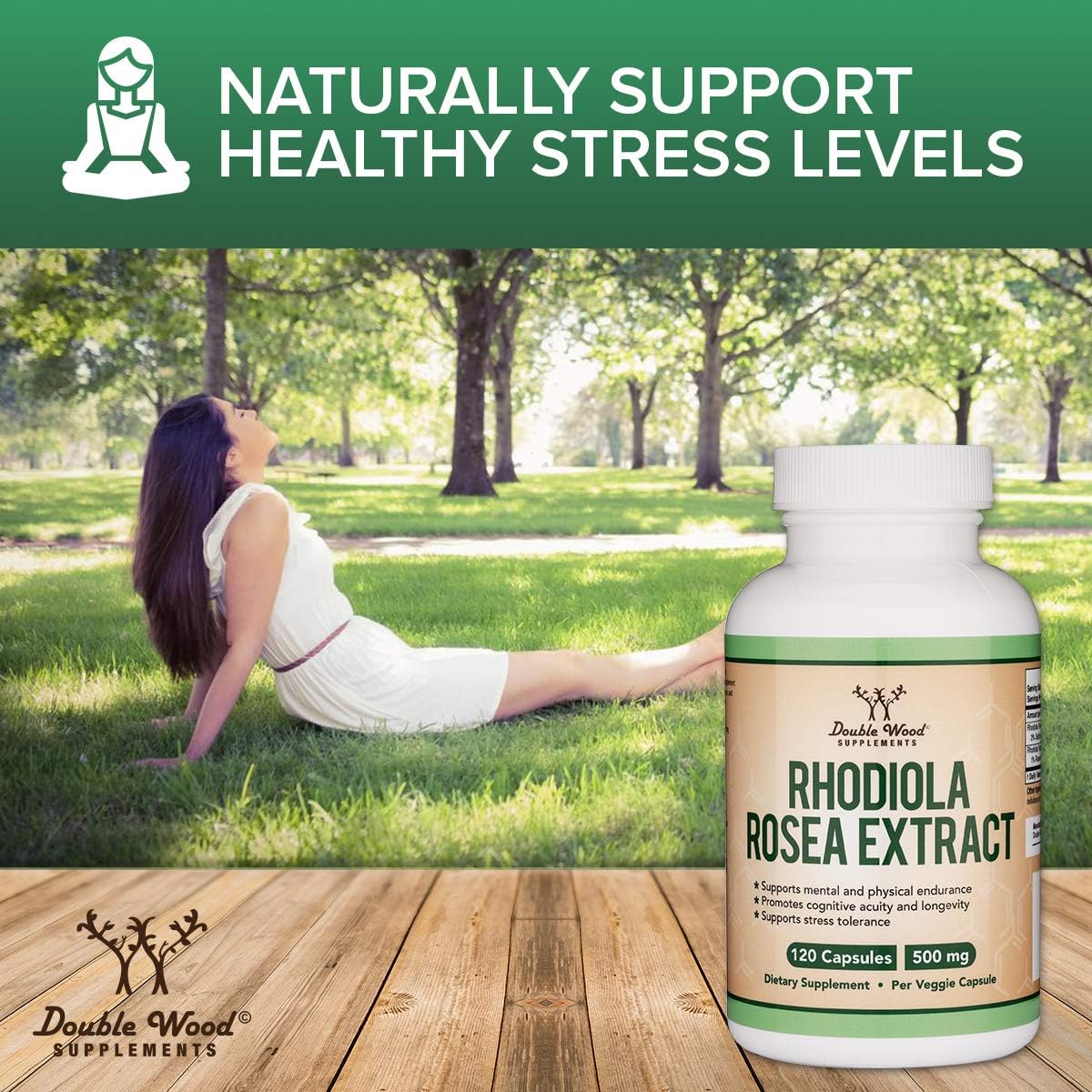 Rhodiola Rosea Supplement 500mg, 120 Vegan Capsules