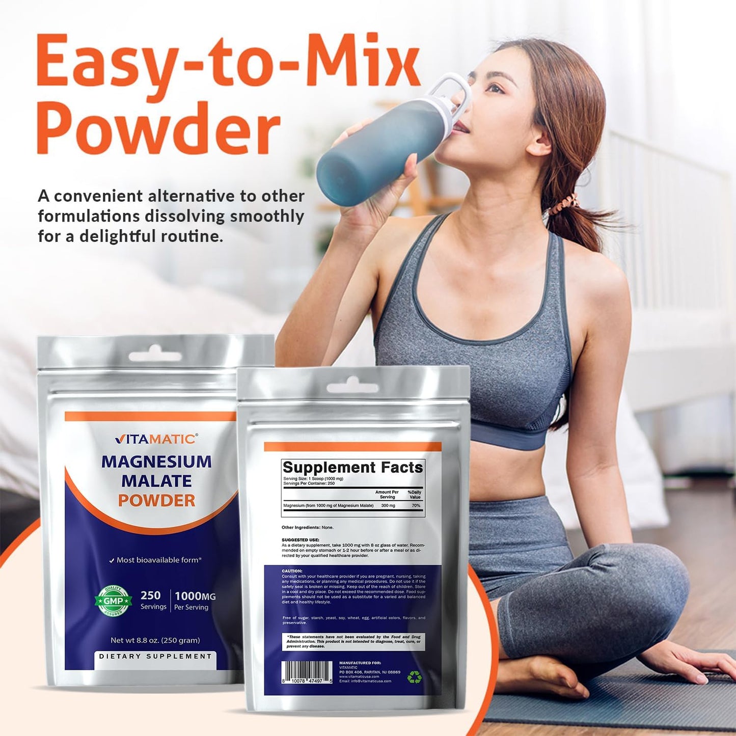 Vitamatic Magnesium Malate 1000mg  - 8.8 oz