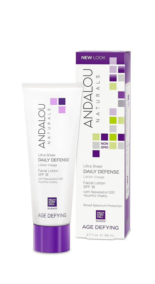 Andalou Naturals Ultra Sheer Daily Defense Facial Lotion, SPF 18, 2.7 oz