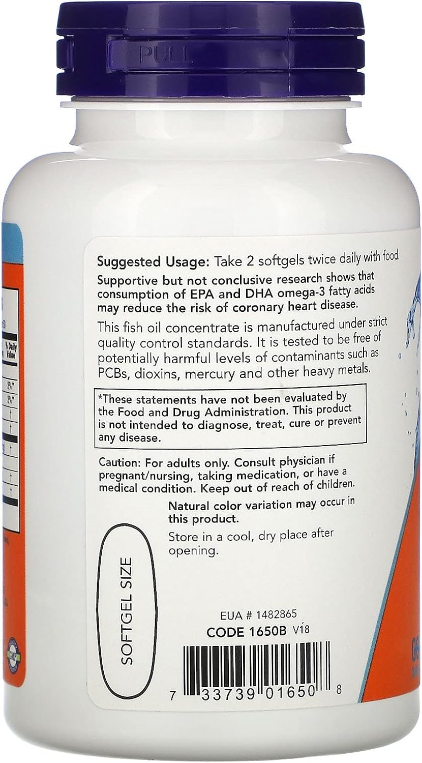 Now Foods, Omega 3 1000mg, 100 Softgels