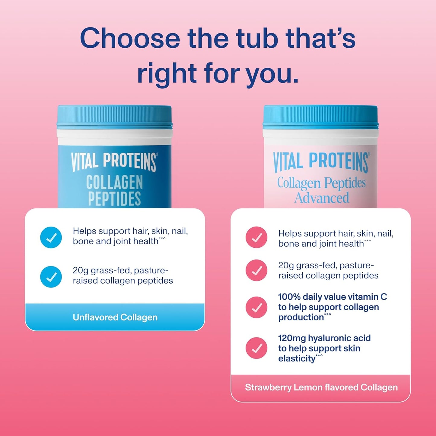 Vital Proteins Collagen Peptides Advanced ,Strawberry Lemon Flavor Powder, 10.5oz