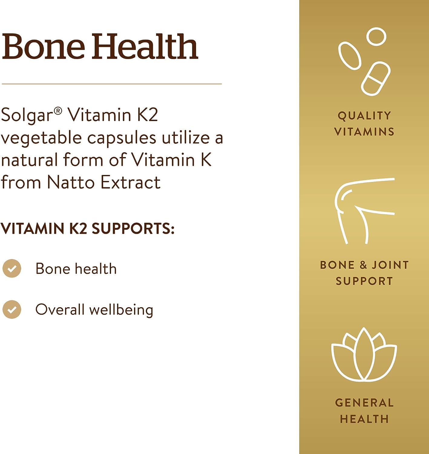 Solgar Vitamin K2 (MK-7) 100mcg,50 Vegetable Capsules