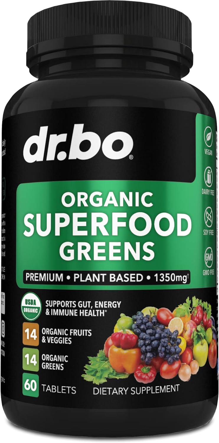 Organic Superfood Greens & Fruit Supplements - 60 tablets