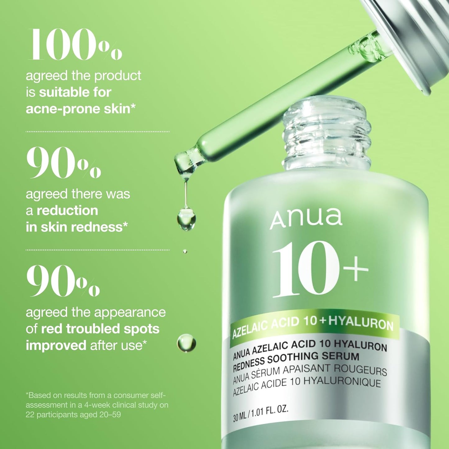Anua Azelaic Acid 10 Hyaluron Redness Soothing Serum - 1.01 fl oz