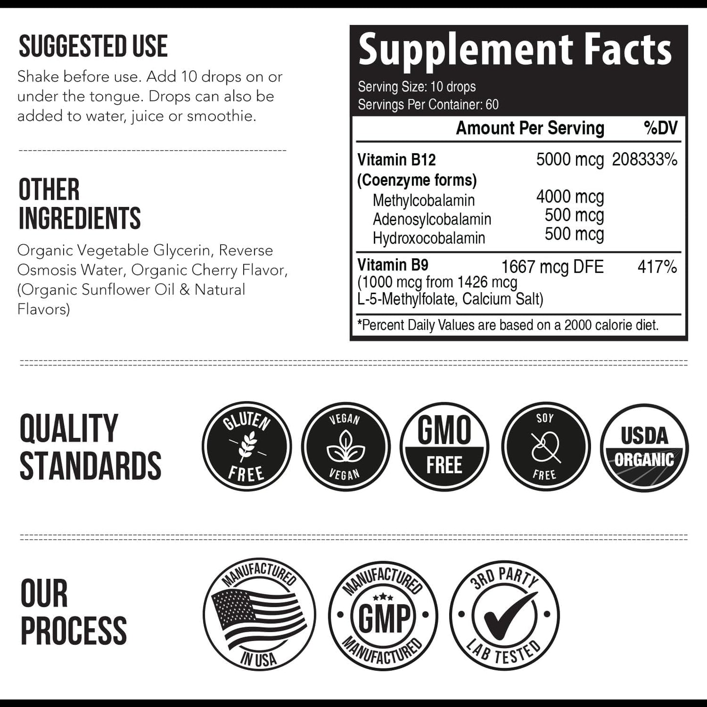 BioActive Vitamin B12 5000 mcg Contains 3 BioActive