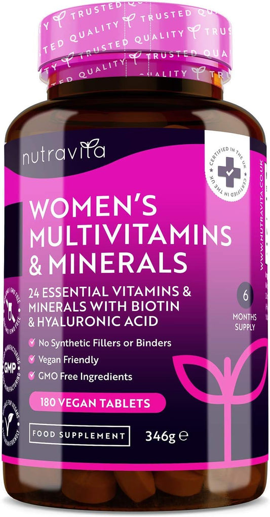 Women's Multivitamins and Minerals - 24 Essential Active 180 Vegan Tablets