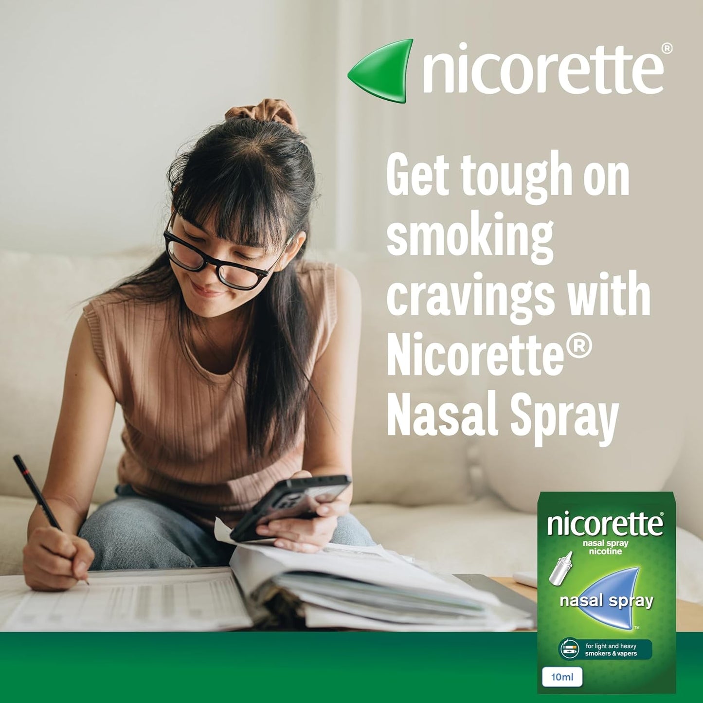 Nicorette Nasal Spray (1x 10ml), Fast-Acting Nicotine Nasal Spray