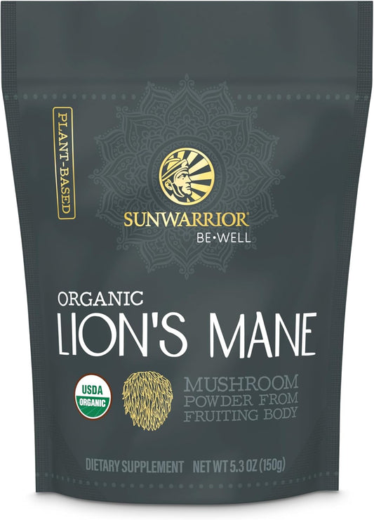 Sunwarrior Lions Mane Supplement Organic Mushroom Powder -5.3 oz