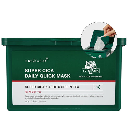 medicube Super Cica Daily Quick Facial Masks (30 Sheets)  -12.34 oz
