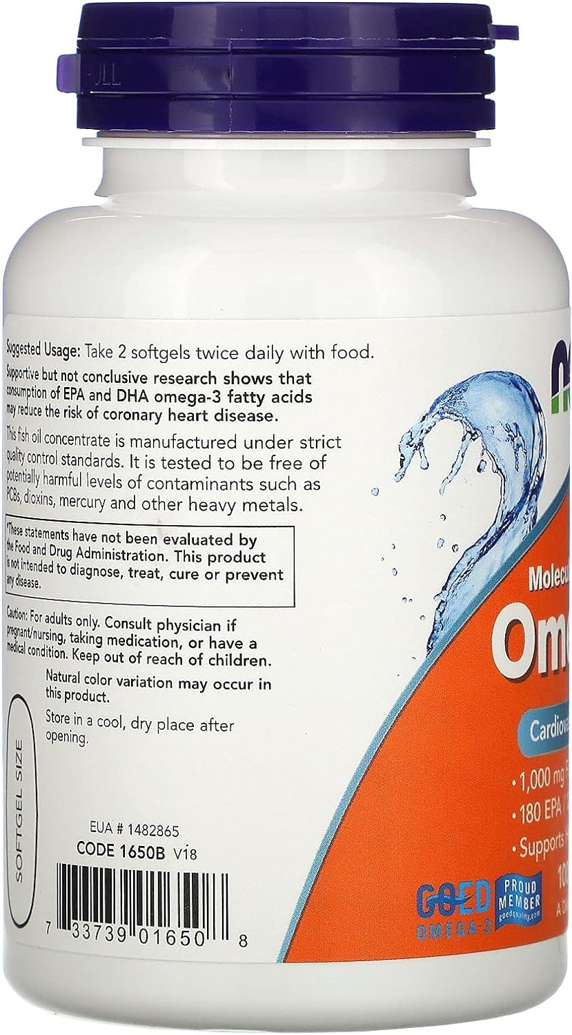 Now Foods, Omega 3 1000mg, 100 Softgels