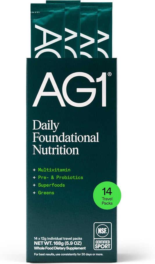 AG1 Athletic Greens Powder Supplement - Travel Packs, 14 Count