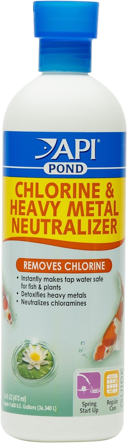 API POND CHLORINE & HEAVY METAL NEUTRALIZER Pond Water Neutralizer 16-Ounce Bottle, White