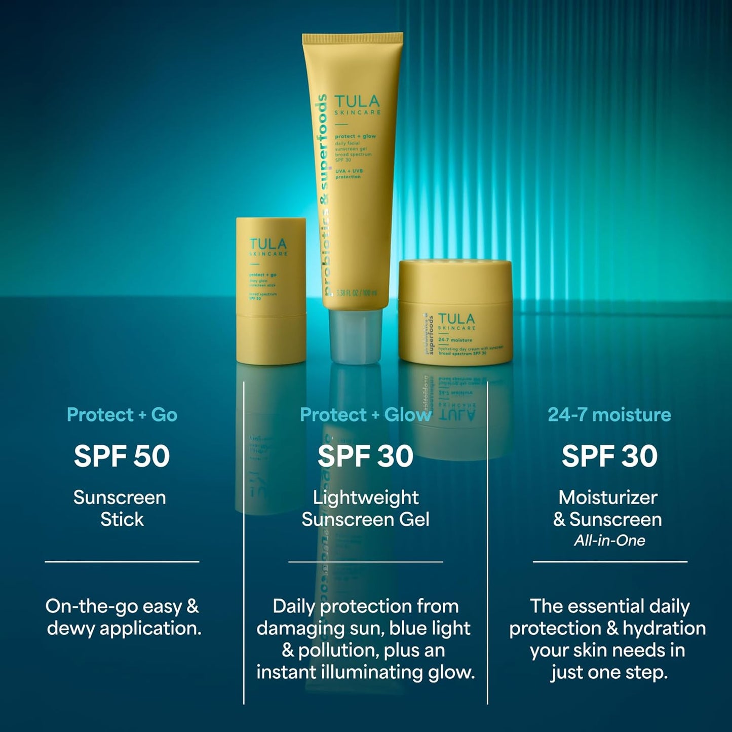 TULA Skin Care Protect + Glow Daily Sunscreen Stick Gel Broad Spectrum SPF 30 - 1.7 fl oz