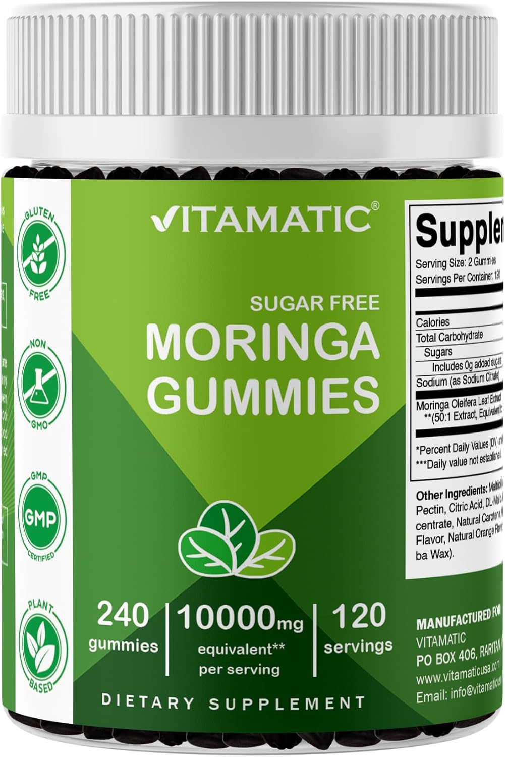 Vitamatic Sugar Free Moringa Gummies 200 mg -240 count