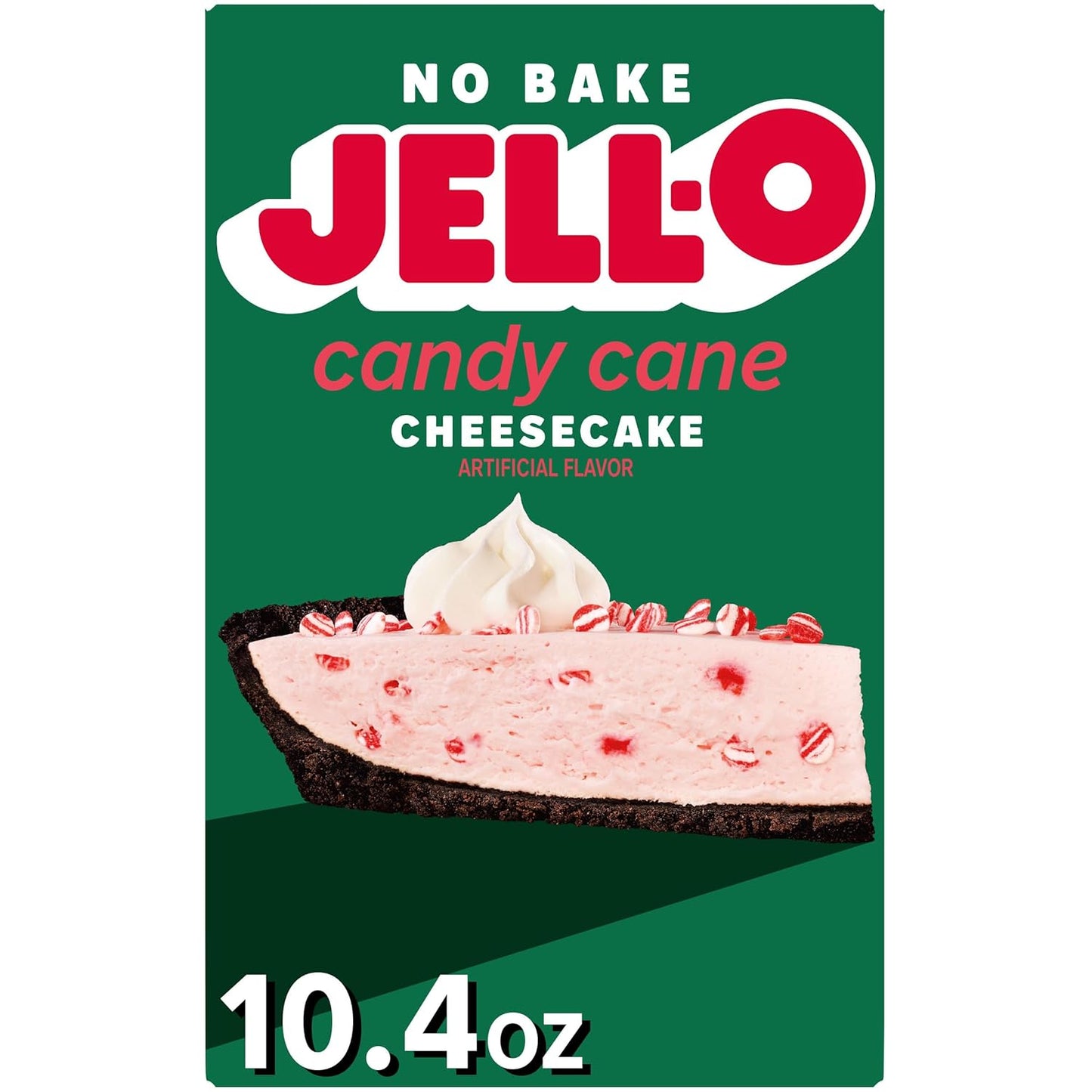 Jell-O No Bake Candy Cane Cheesecake Artificially Flavored Dessert Kit  - 10.4 oz Box