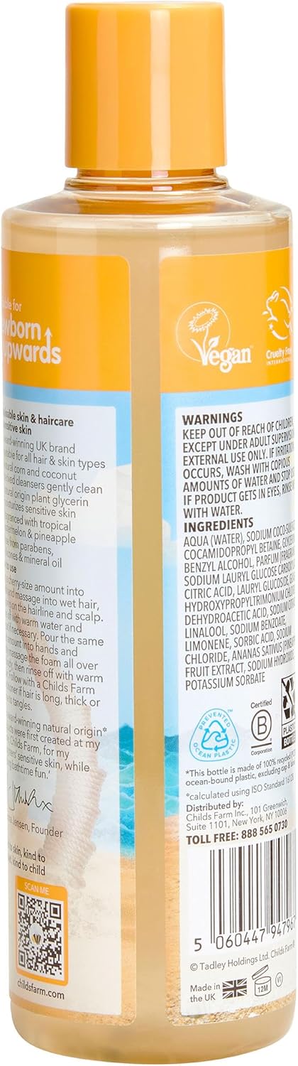 Childs Farm, Kids Hair & Body Wash for Dry, Watermelon & Organic -  8.4 Fl Oz