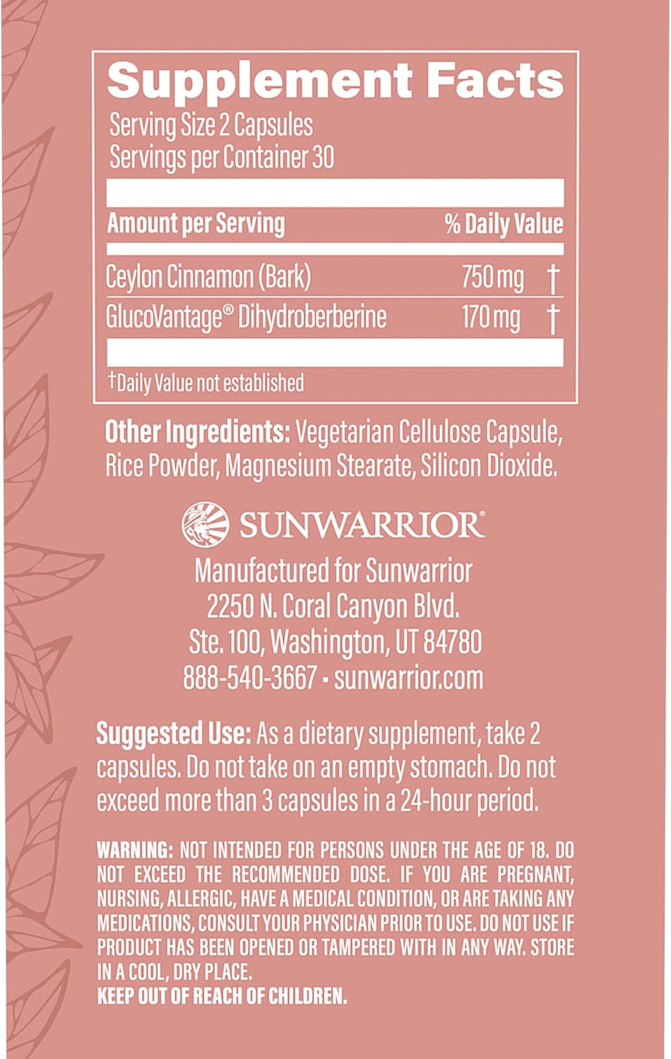 Sunwarrior Berberine Supplement - 60 Count