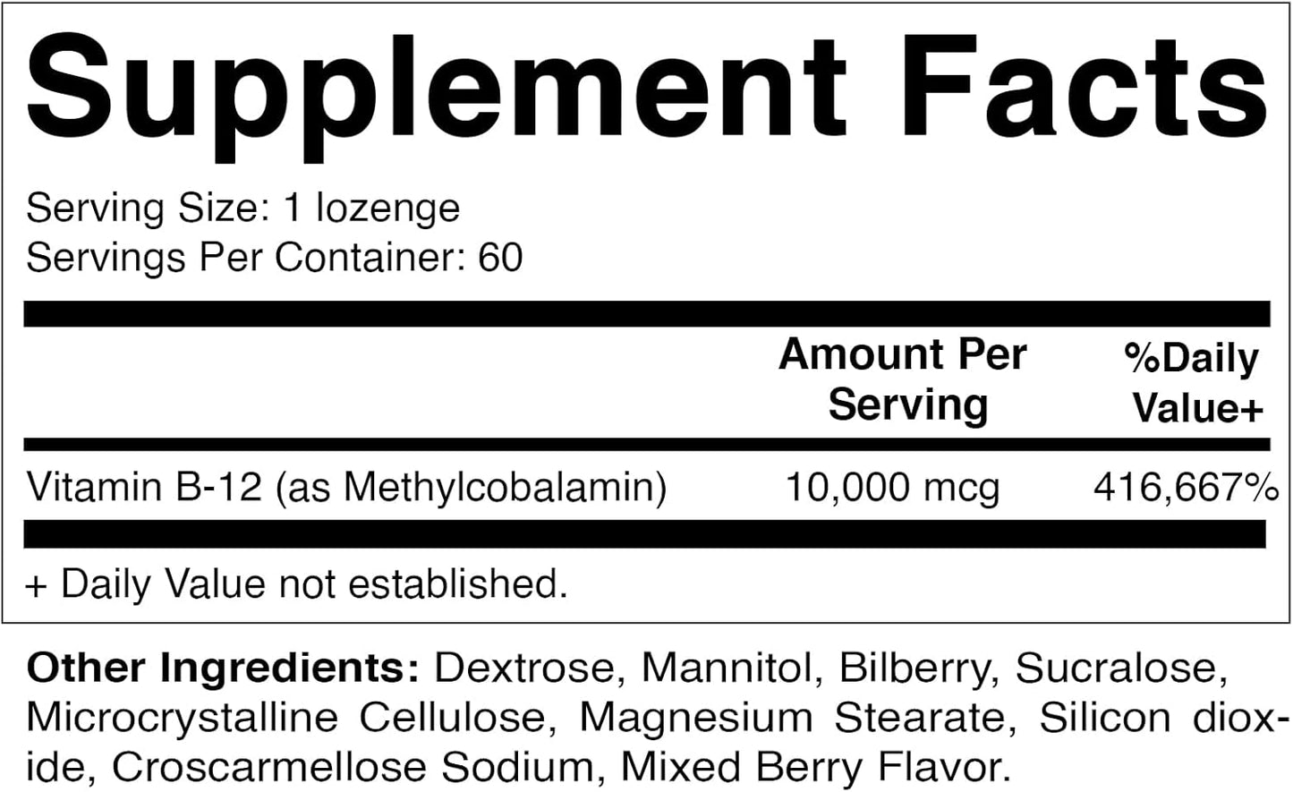 Vitamatic Methyl B12 (Methylcobalamin) 10,000 mcg – 60 Lozenges