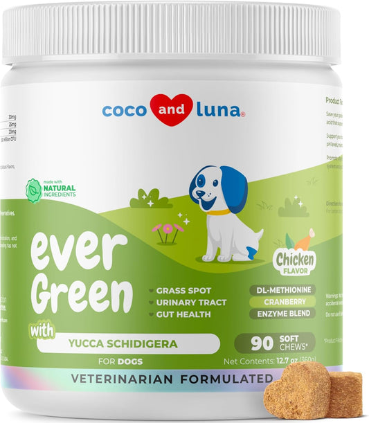 Grass Burn Spot Soft Chews - Pee Grass Spot Saver Caused by Dog Urine  -90 soft chews