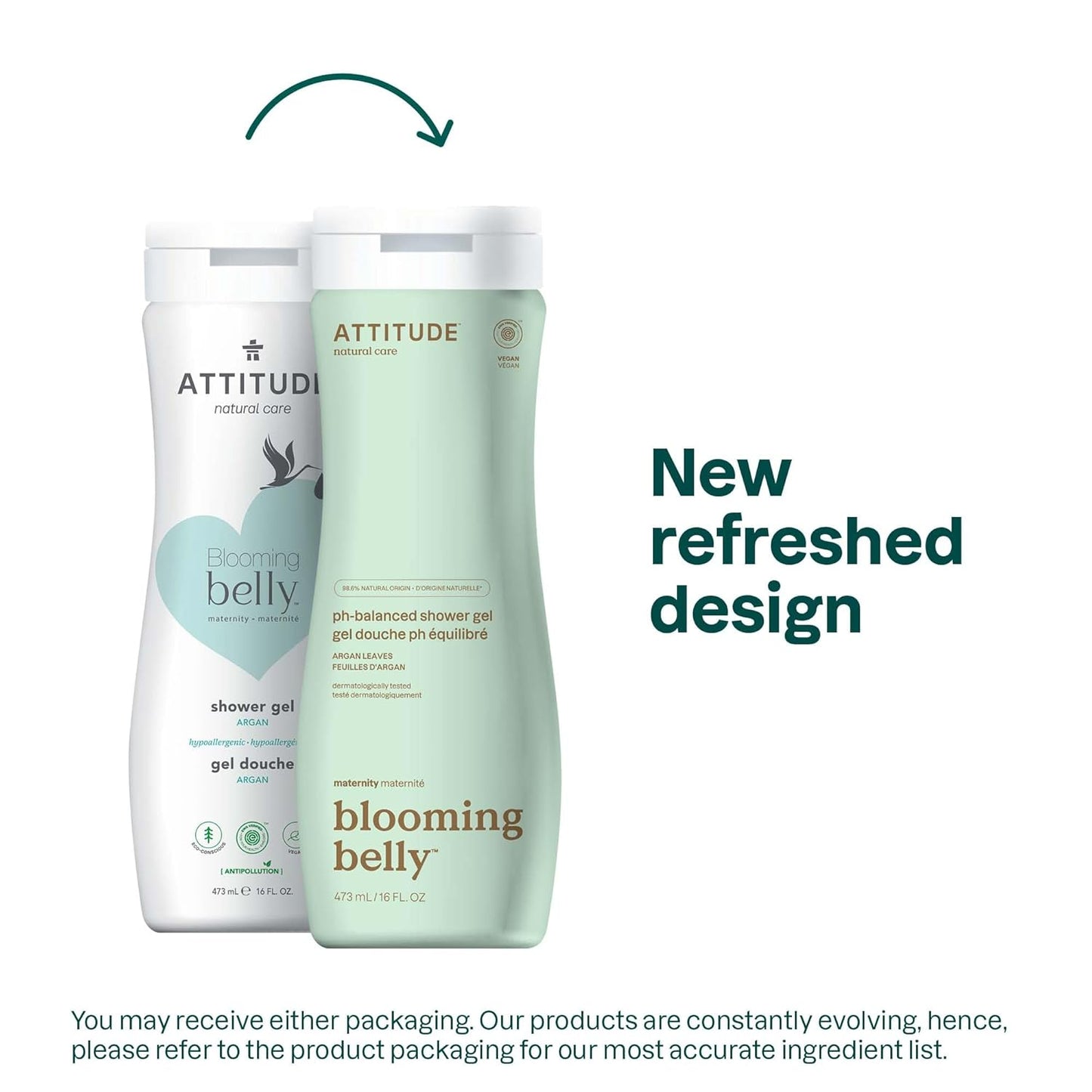 ATTITUDE Pregnancy pH-Balanced Body Wash - Argan Leaf Extract 16 Fl Oz