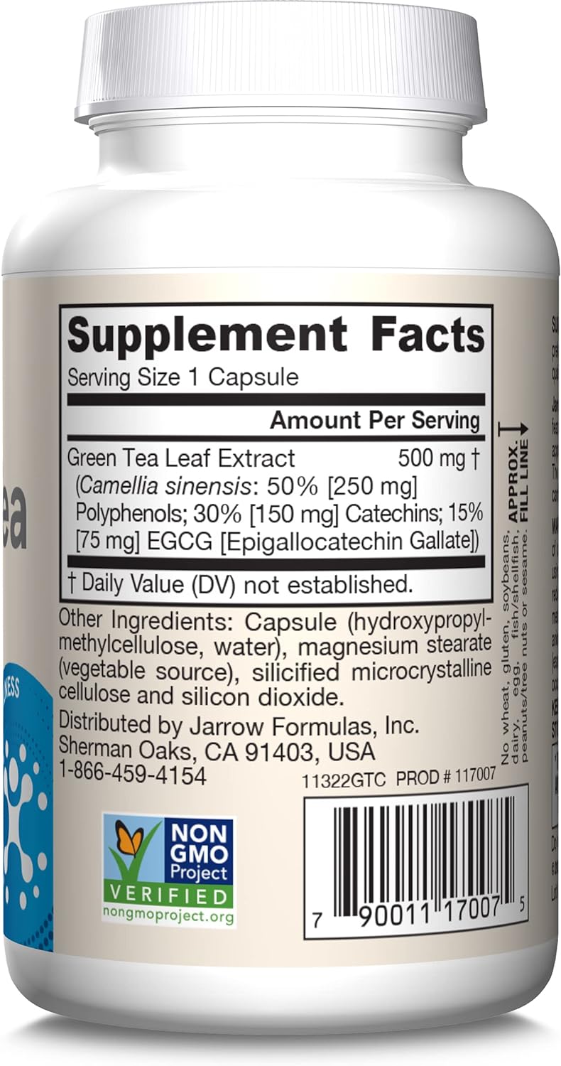 Jarrow Formulas Green Tea 500 mg - 100 Veggie Capsules