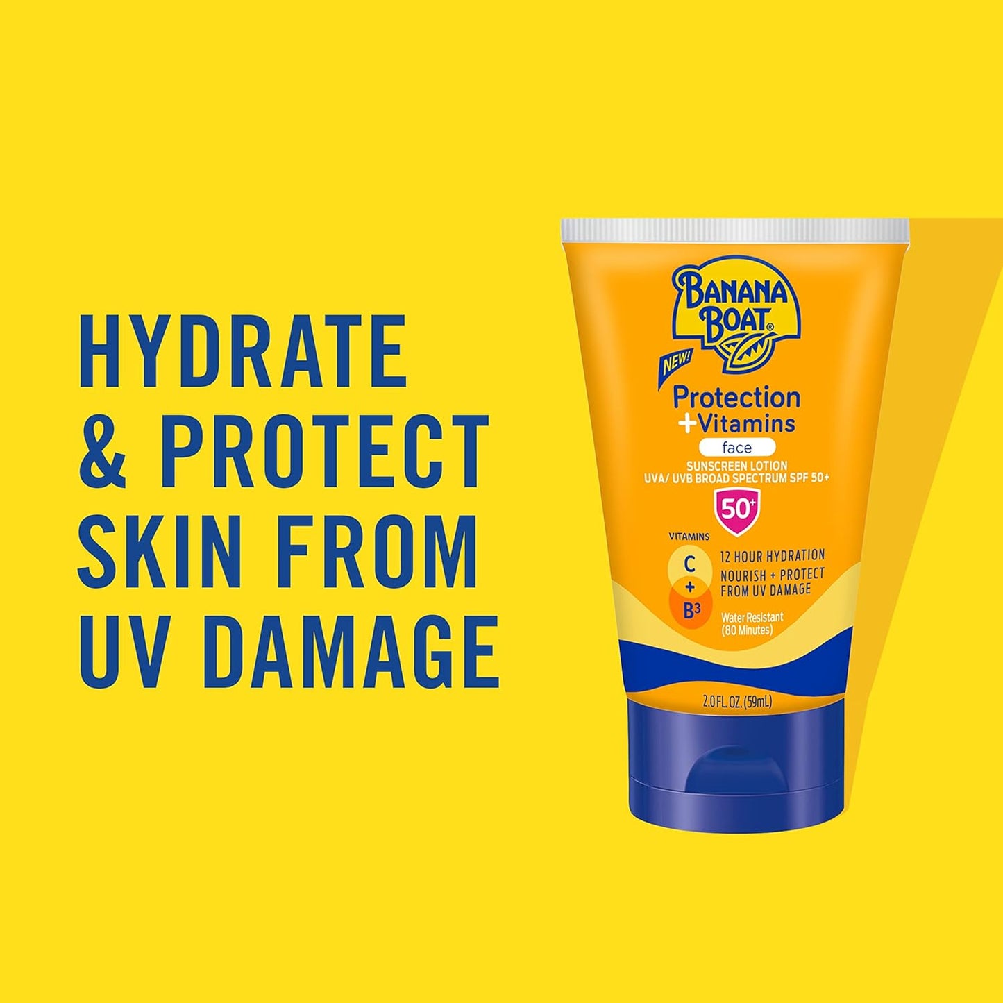Banana Boat Protection + Vitamins Sunscreen for Face SPF 50,2 oz.