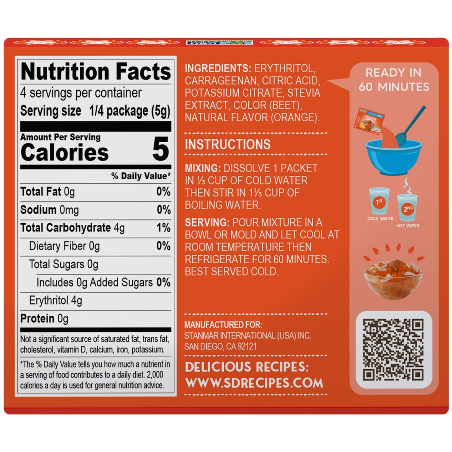 Simply Desserts Sugar-Free Orange Jel, 6-Pack – 1.7 Oz Ea