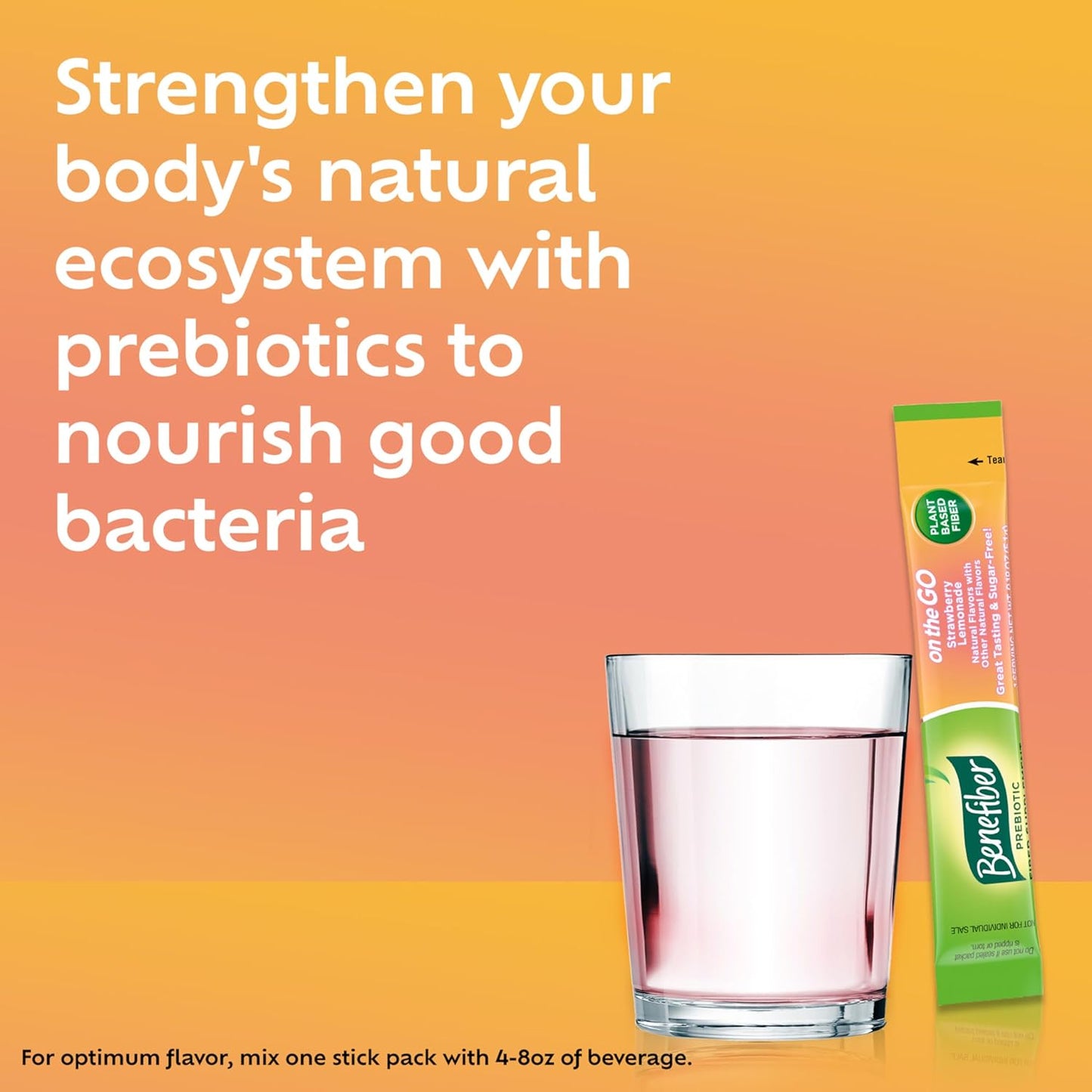 Benefiber Fiber Supplement, Strawberry Lemonade, On The Go Stick Packs  - 36 Count