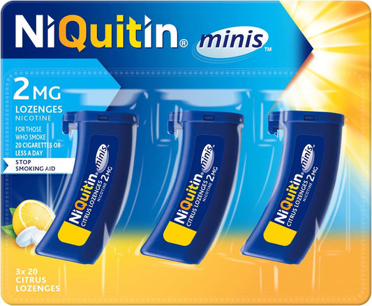 NiQuitin 2mg Minis Citrus Lozenges - Citrus Flavour 3 x20