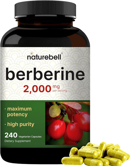 Berberine Supplement 500mg Per Capsule  240 Veggie Capsules