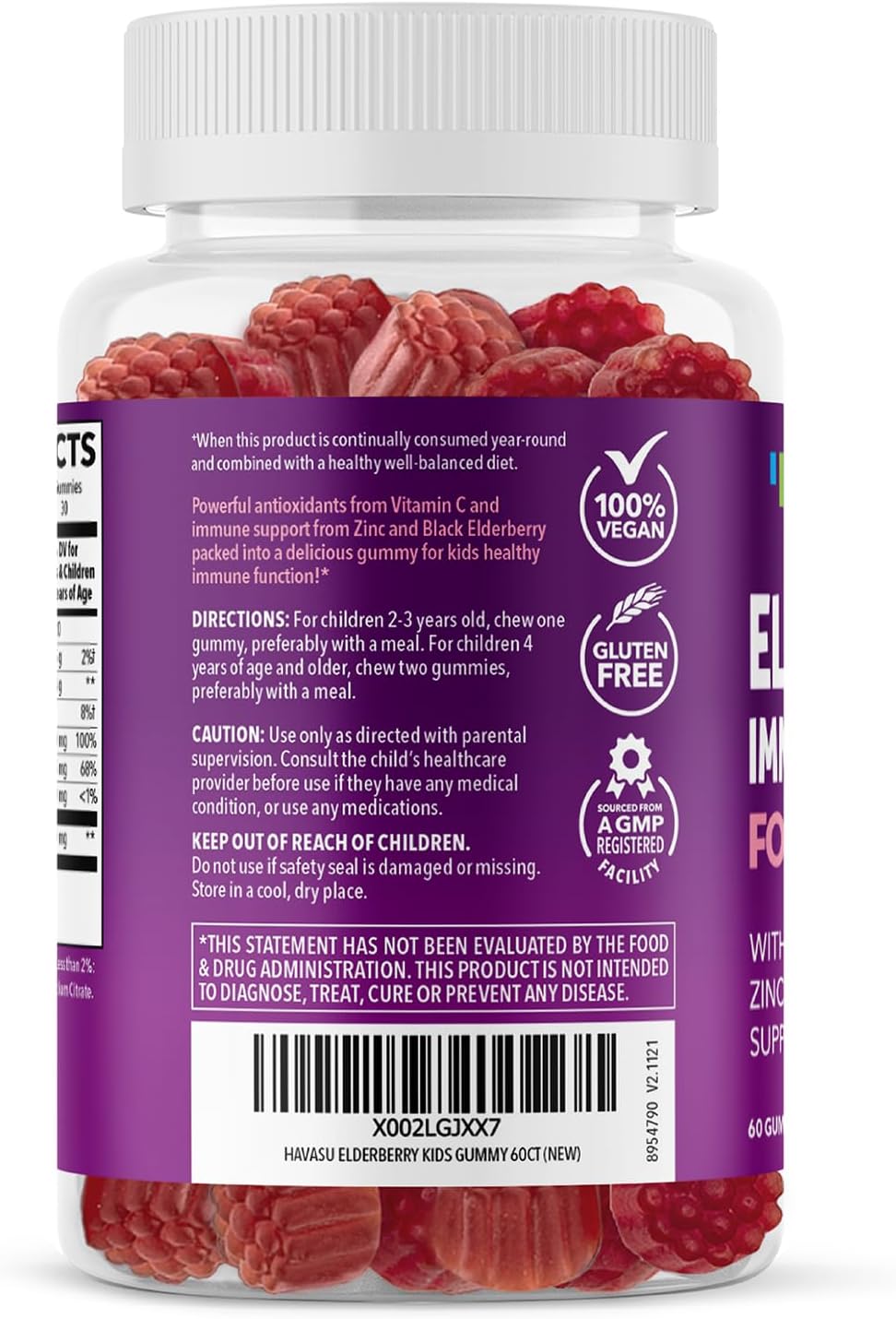 HAVASU NUTRITION Elderberry Gummies for Kids 60 Gummies