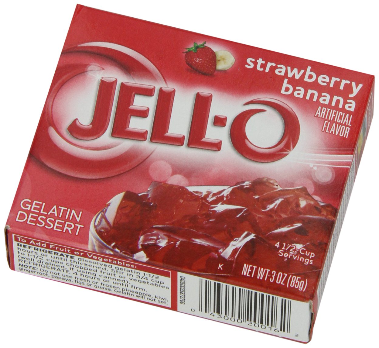JELL-O Strawberry Banana Gelatin Dessert Mix (3 oz Boxes, Pack of 6)