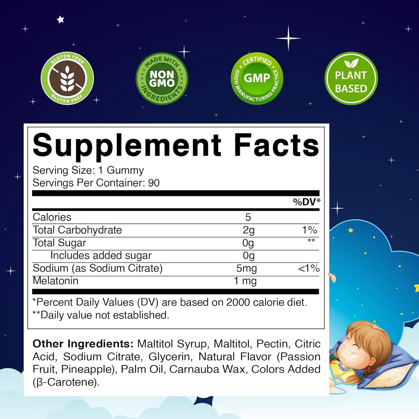 Vitamatic Sugar Free Kids Melatonin 1mg - 90 Gummies