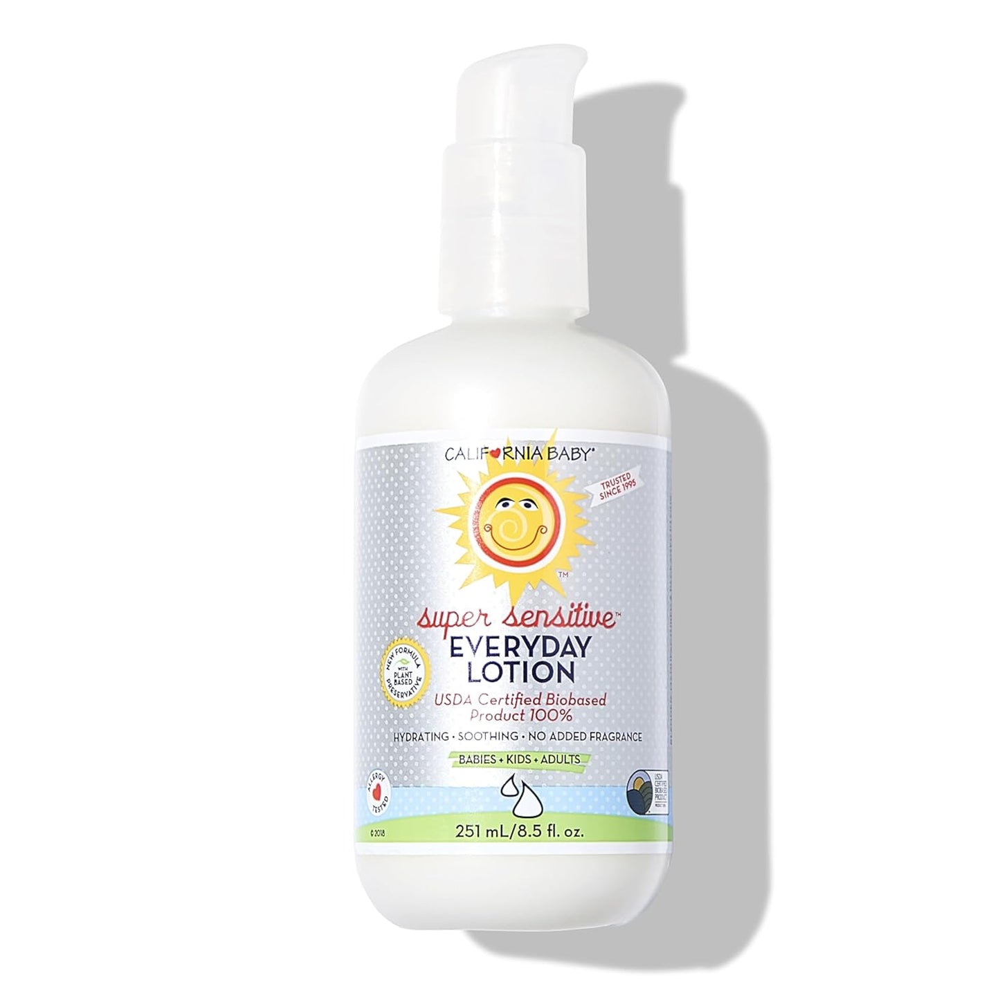 California Baby Super Sensitive Unscented Lotion  100% Plant-Based Moisturizer 8.5 oz