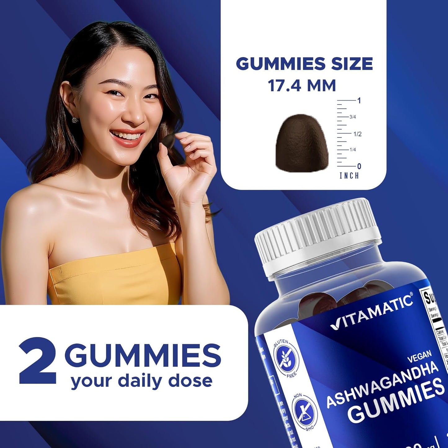 Vitamatic Ashwagandha 1500mg -  60 Vegan Gummies