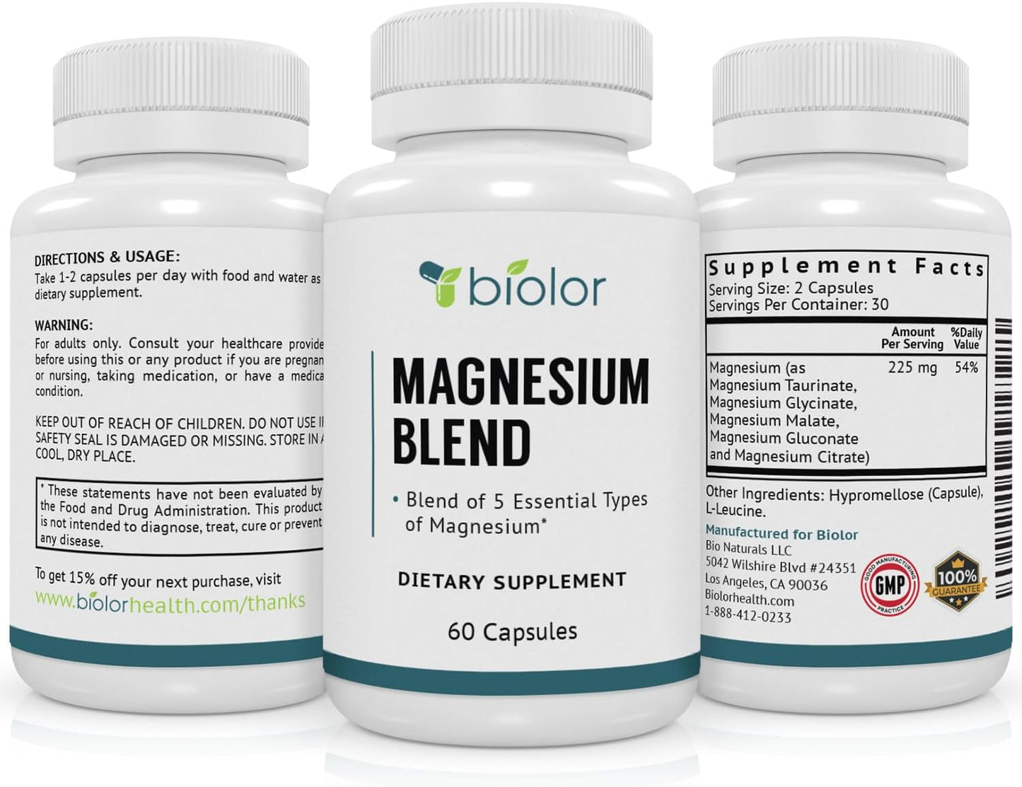 Biolor Magnesium Complex Supplement ,60 capsules