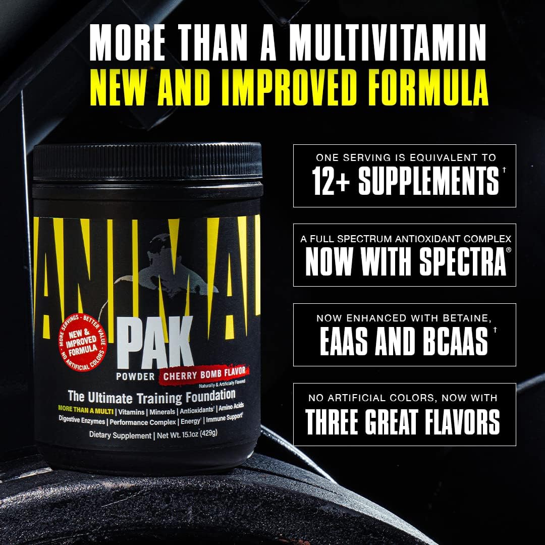Animal Pak - Vitamin Powder with Zinc, Magnesium, Amino Acids and More -60 scoops