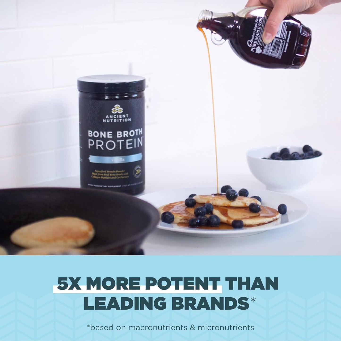 Ancient Nutrition protein Powder Bone Broth  Vanilla 20g per serving