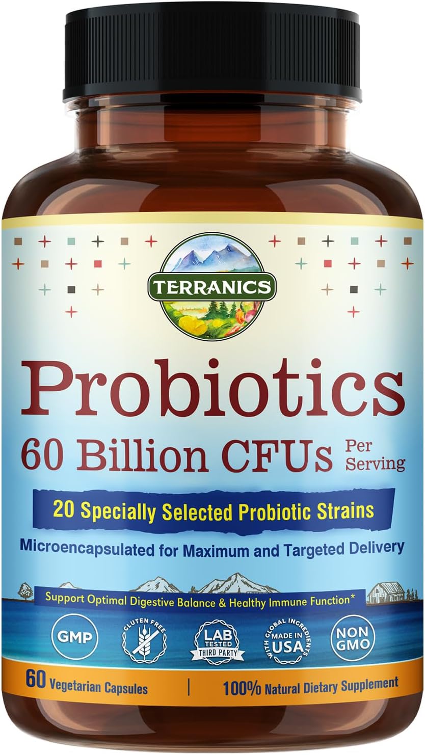 Terranics Probiotics 60 Billion CFU, 20 Strains, 60 Veg Capsules