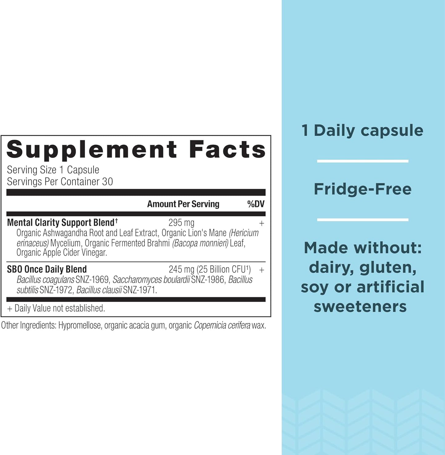 Ancient Nutrition Probiotics for Mental Clarity, Once Daily Probiotics 30Count