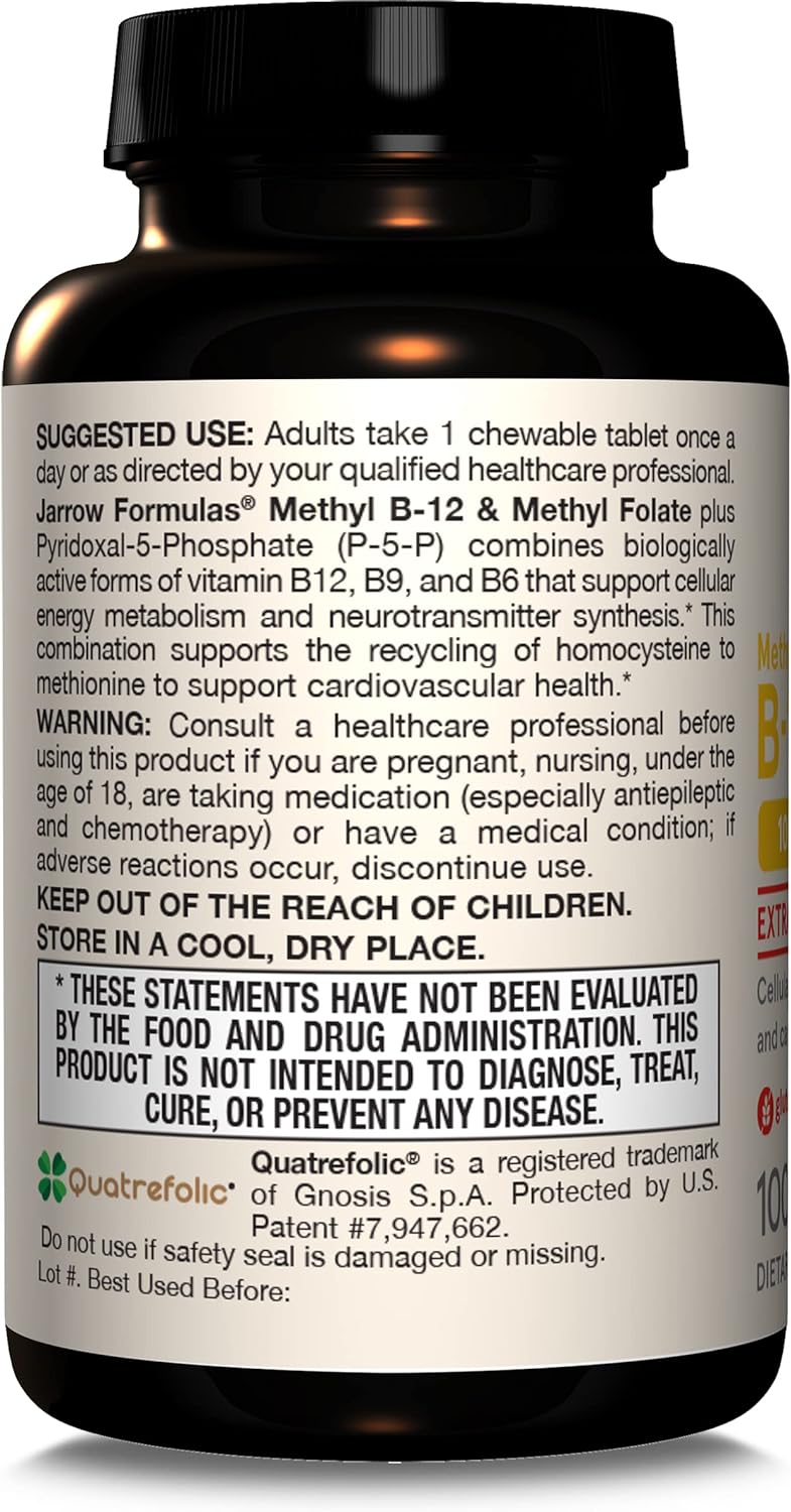 Jarrow Formulas Extra Strength Methyl B-12 100 Chewable Tablets