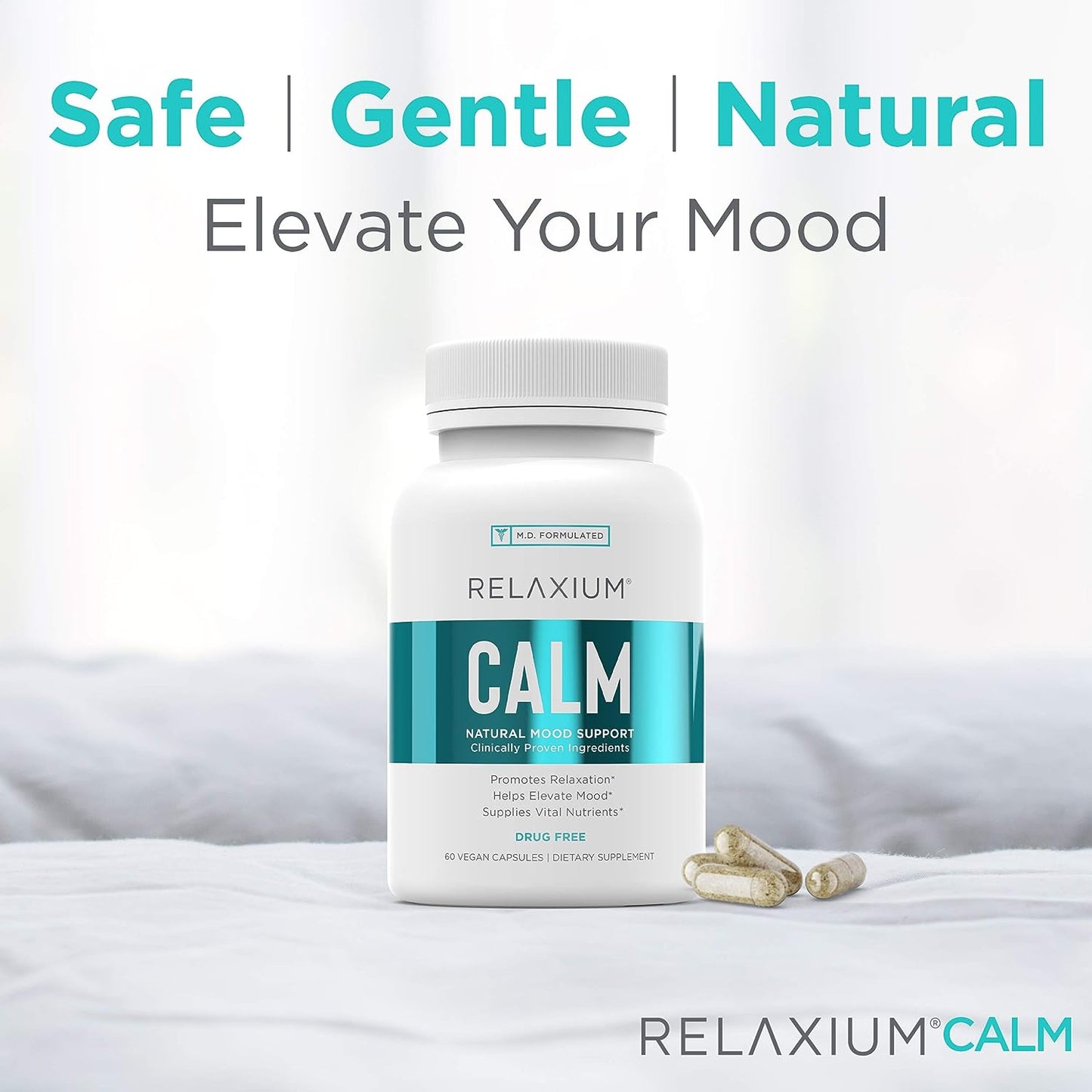 Relaxium Calm, Non-Habit Forming, Stress & Mood Support Supplement