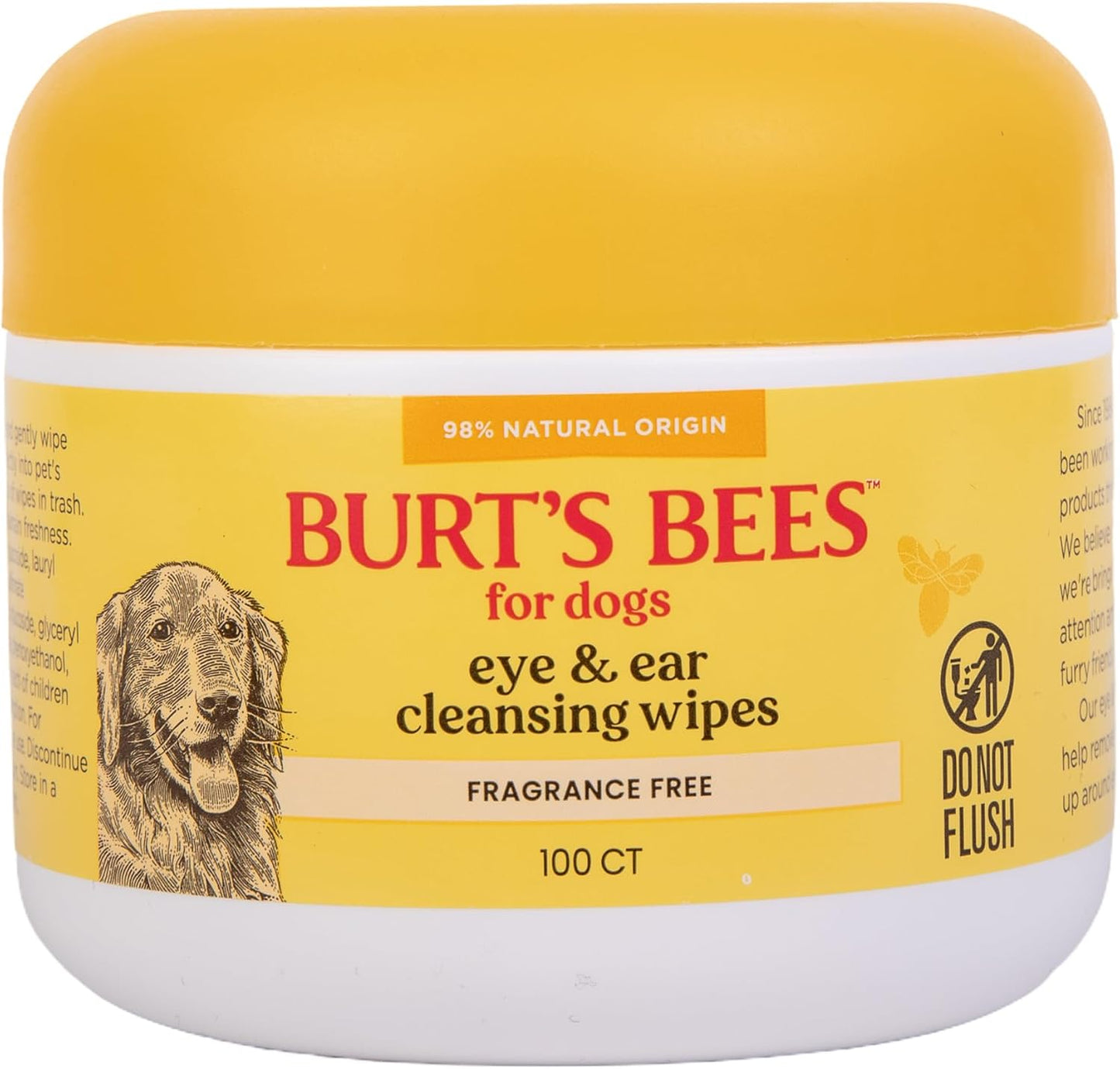 Burt’s Bees for Pets Eye and Ear Cleansing Wipes for Dogs - 100 Count