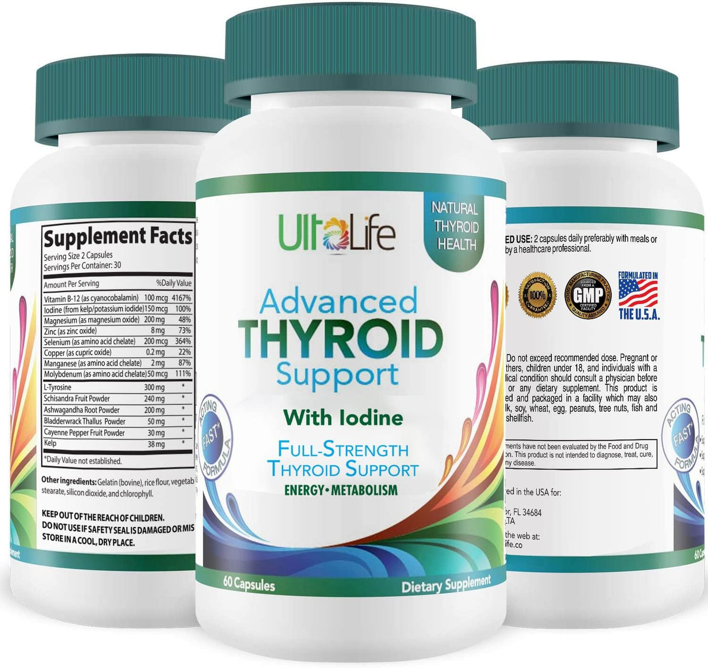 Thyroid Support for Women & Men - Advanced Thyroid Supplement -60 capsules