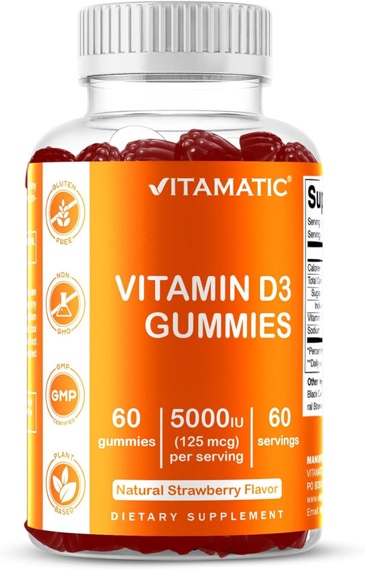 Vitamatic Vitamin D3  – 5000 IU – 60 Gummies